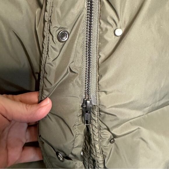 Jenni Kayne Long Down Puffer Jacket in Sage Green Size L - Picture 8 of 12